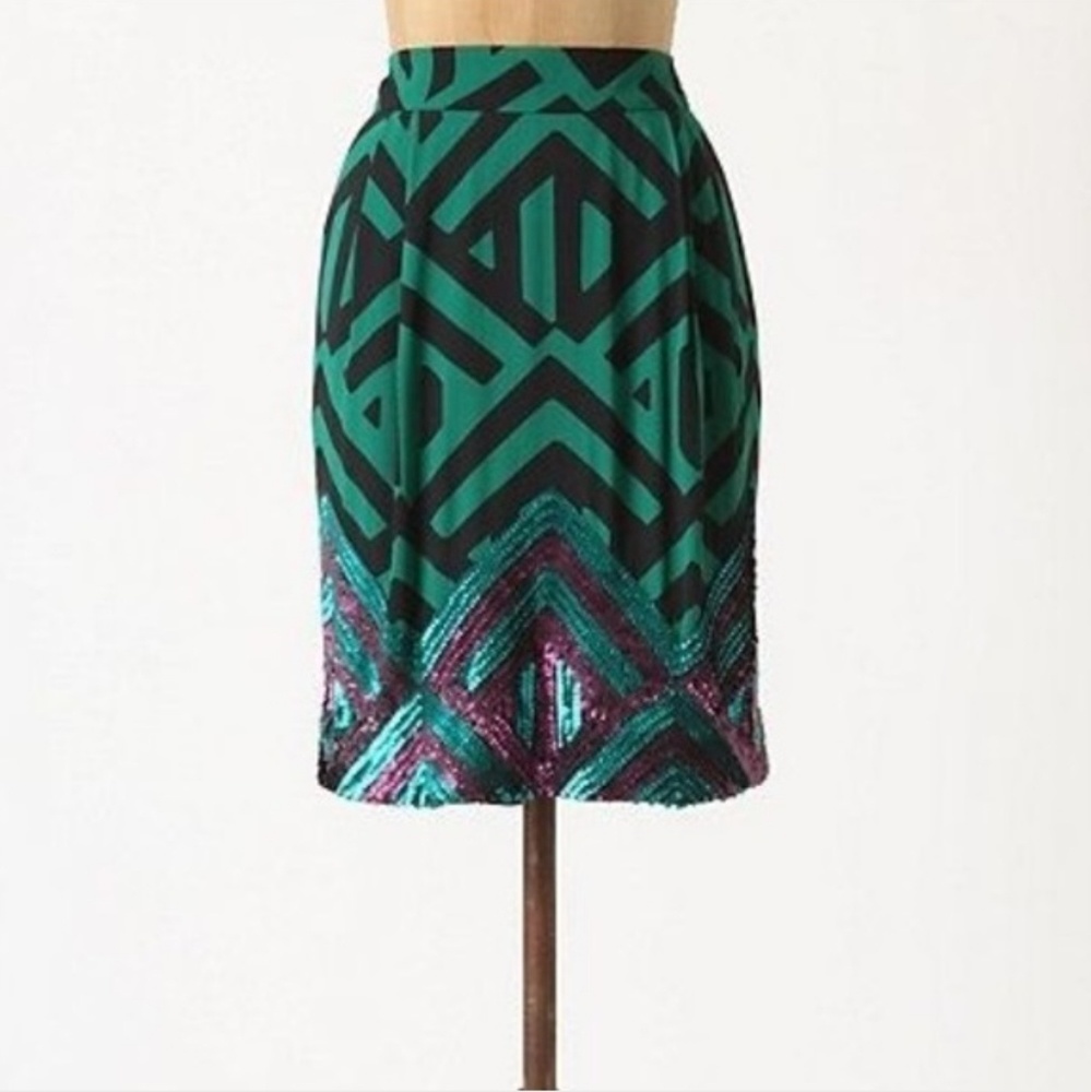 Anthro deco spark sequin skirt